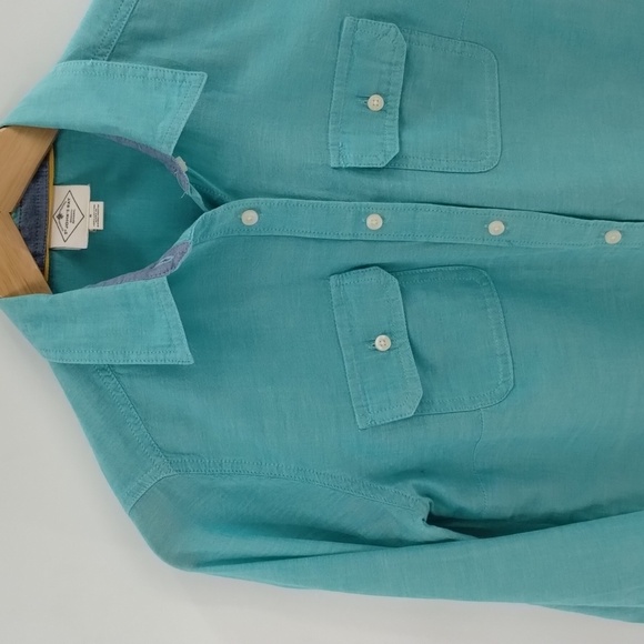 St John's Bay button down cotton blouse size small long sleeve collared green - Picture 3 of 8